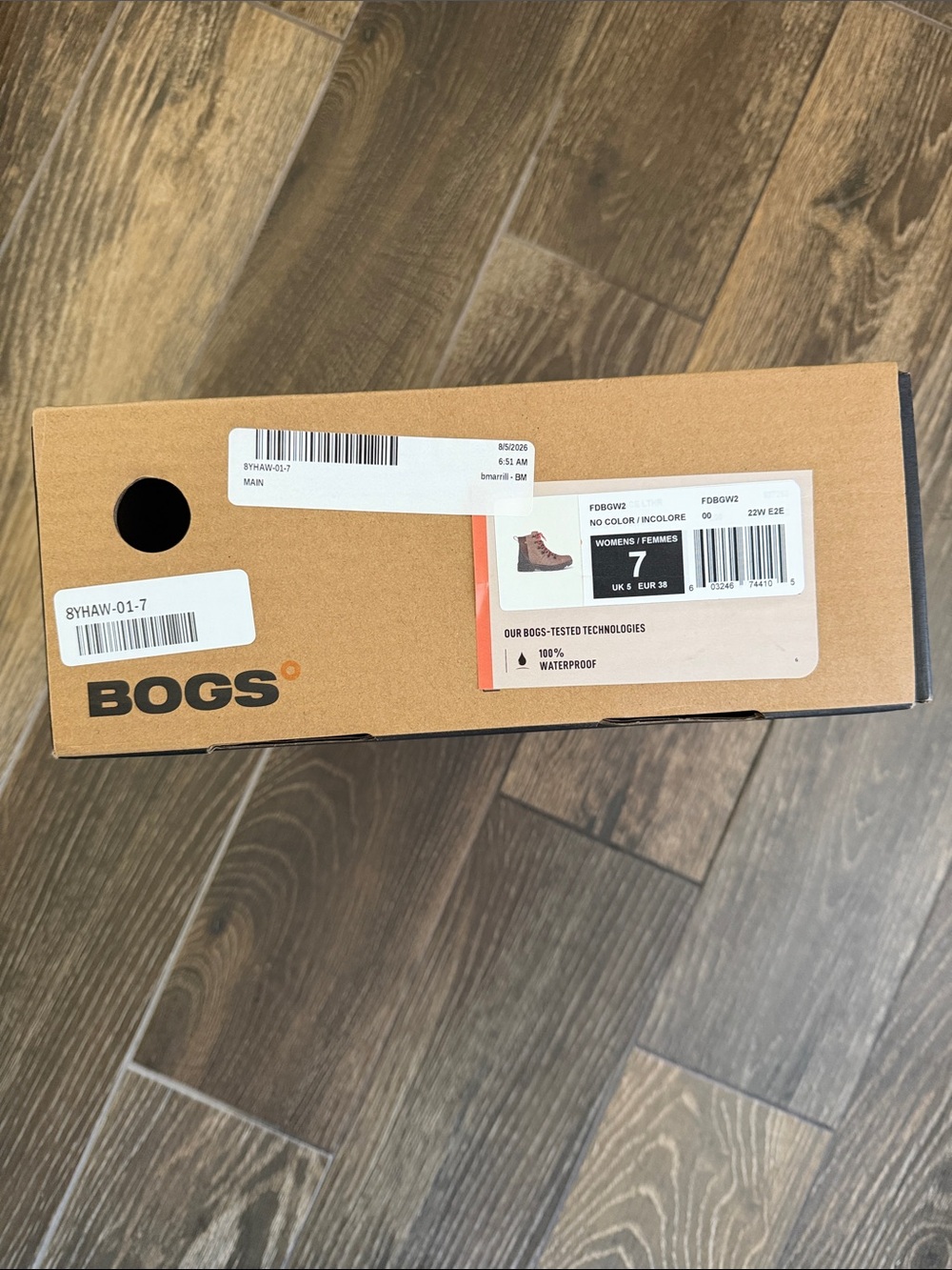 BOGS Women’s Holly Brown Leather Waterproof Lace Boot—7 - Picture 12 of 13